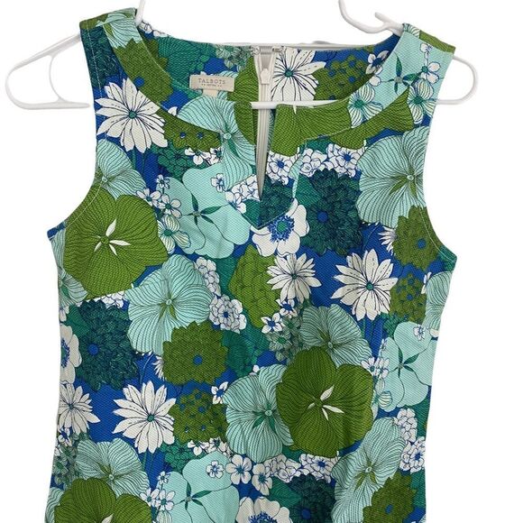 Talbots Sleeveless Floral Dress Sz 2P - Picture 2 of 9